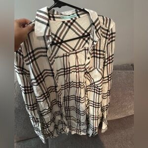Maurices Black and White Plaid Shirt